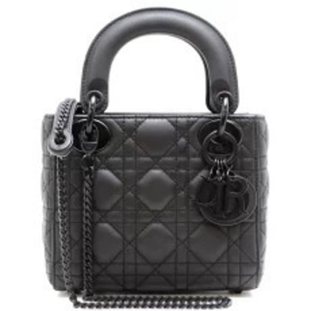 Christian Dior Cannage Ultra Matte Lady Handbag Calfskin Black